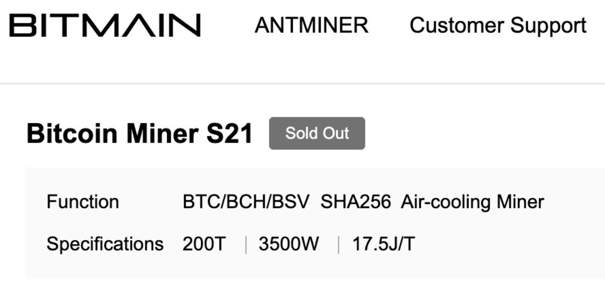 Bitmain Antminer S21 Image